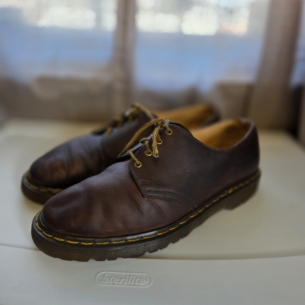 Dr. Martens vintage England brown derby Brown Leather Men's Shoes - Picture 3 of 15